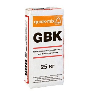 GBK Клеевая смесь Quick Mix для пористого бетона, серая 25кг