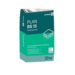PLAN BS 15 Самовыравнивающаяся быстротвердеющая напольная смесь (1 -10 мм), расход 1,5 кг/м2/1 мм ГЛ 20 кг