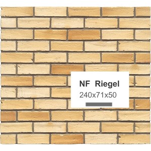 Клинкерный кирпич MUHR Nr. 35EG Creme nuanciert Edelglanz  NF Riegel 240x71x50 Wasserstrich