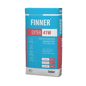 Шпатлевка цементная финишная белая FINNER EXTER 41 W 20 кг