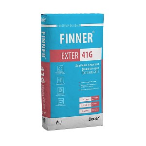 Шпатлевка цементная финишная серая FINNER EXTER 41 G 20 кг